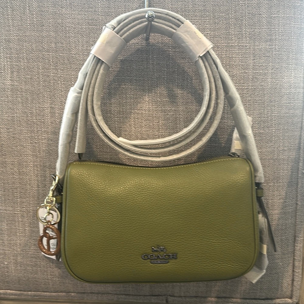 NEW- Coach Kailey Shoulder Bag Qb/bright olive - Picture 7 of 14